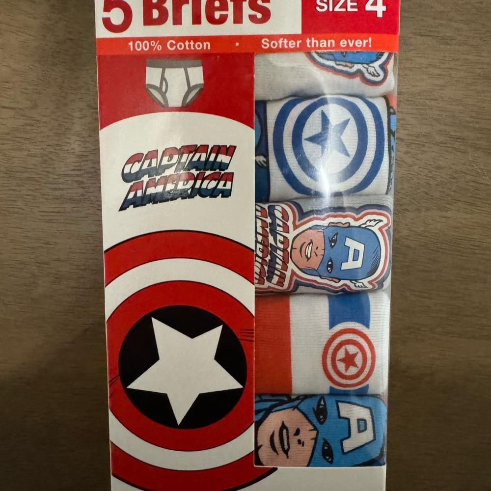 Marvel Captain America Kids Briefs - Red, White, Blue